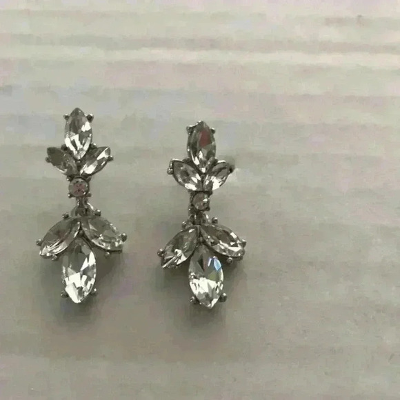 Charter Club new Silver Tone Crystal Drop Earrings - Picture 7 of 8